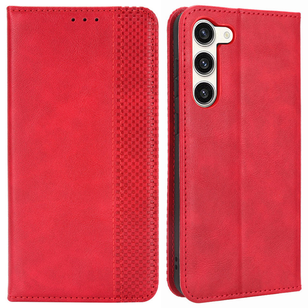Phone Cover for Samsung Galaxy S23 Retro Texture Flip Leather Wallet Case Protective Phone Cover Phone Cover for Samsung Galaxy S23 Retro Texture Flip Leather Wallet Case Protective Phone Cover